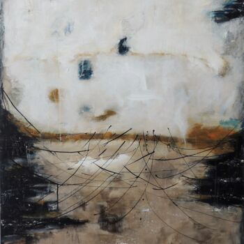 Painting titled "FOLLOW THE FLOW" by Eleni Pappa Tsantilis, Original Artwork, Acrylic Mounted on Wood Stretcher frame