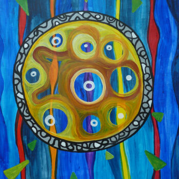 Peinture intitulée "Cavités luminescent…" par Aurélie Sarrazin, Œuvre d'art originale, Acrylique