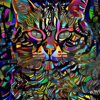 数字艺术 标题为“Nikkosy, cat” 由L.Roche, 原创艺术品, 丙烯
