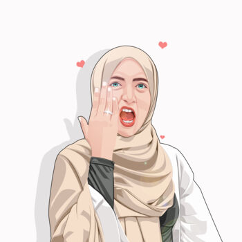 Σχέδιο με τίτλο "Hijab Vector Illust…" από Gemerlap Subuh, Αυθεντικά έργα τέχνης, 2D ψηφιακή εργασία