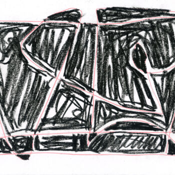 Dessin intitulée "Labyrinth 2" par Dimitris Kritsotakis, Œuvre d'art originale, Conté