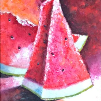 Schilderij getiteld "Sugar watermelon" door Liubov Samoilova, Origineel Kunstwerk, Olie