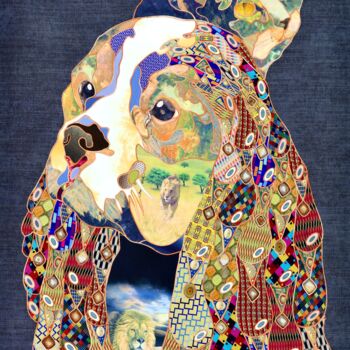 纺织艺术 标题为“Waiting for the hos…” 由Kostyantin Malginov, 原创艺术品, 挂毯 安装在木板上