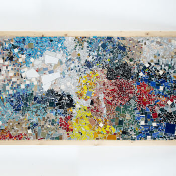 Sculpture intitulée "Lumière I" par Emmanuel Brocart, Œuvre d'art originale, Mosaïque Monté sur Autre panneau rigide