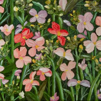 Malerei mit dem Titel "flowers/ цветы" von Olena And Taisiya Voyevodenko, Original-Kunstwerk, Öl