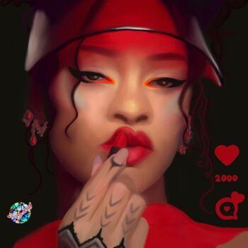 제목이 "Rihanna"인 미술작품 Cosmoarty로, 원작, 디지털 페인팅