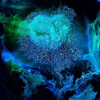 Peinture intitulée "Flottaison" par Marie Claude Lambert, Œuvre d'art originale, Peinture vitrail