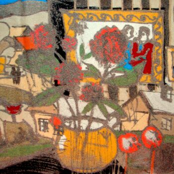 Pintura titulada "a house with transp…" por Daria Terentyeva, Obra de arte original, Arena