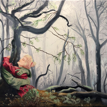 Peinture intitulée "Abandon symbiotique" par Jean-Yves Quentric, Œuvre d'art originale, Huile Monté sur Châssis en bois