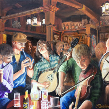 Peinture intitulée "Galway's Jigs" par Jean-Yves Quentric, Œuvre d'art originale, Huile Monté sur Châssis en bois