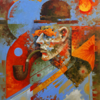绘画 标题为“Evening pipe” 由Serhii Voichenko, 原创艺术品, 油
