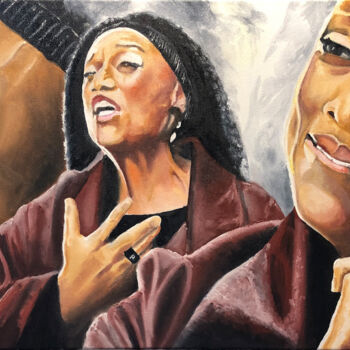 Peinture intitulée "Jessye Norman" par Jean-Yves Quentric, Œuvre d'art originale, Huile Monté sur Châssis en bois