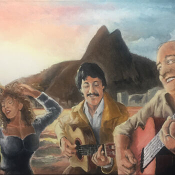 Peinture intitulée "Vinicius de Moraes…" par Jean-Yves Quentric, Œuvre d'art originale, Huile Monté sur Châssis en bois