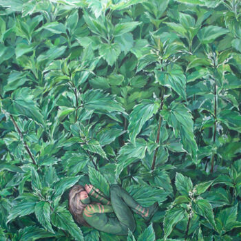 Peinture intitulée "Nettle" par Natalia Rezanova, Œuvre d'art originale, Acrylique
