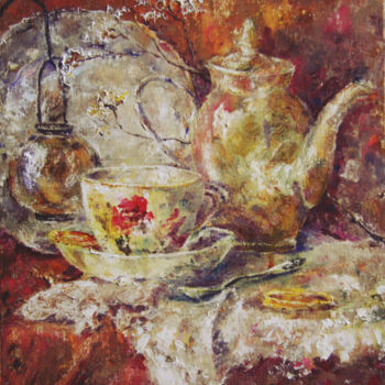 绘画 标题为“Tea ceremony” 由Tatyana Pchelnikova, 原创艺术品, 油