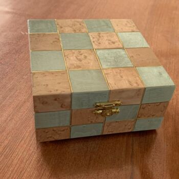 Collages titled "Boîte à bijoux marq…" by Artkris, Original Artwork, Wood