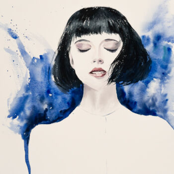 Schilderij getiteld "***AMY***" door Yuriy Kraft, Origineel Kunstwerk, Aquarel