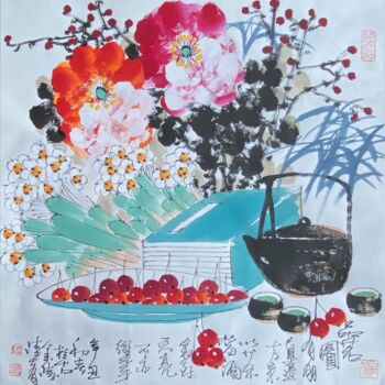 Malerei mit dem Titel "Taste of fine tea 品…" von Dayou Lu, Original-Kunstwerk, Pigmente