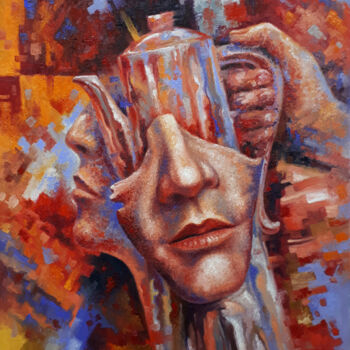 Peinture intitulée "YES, BUT COFFEE FIR…" par Serhii Voichenko, Œuvre d'art originale, Huile