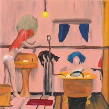 Schilderij getiteld "Dangerous Friend" door Burcu Panahi, Origineel Kunstwerk, Acryl
