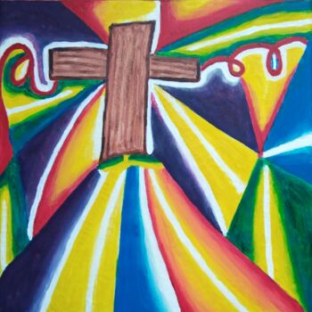 Painting titled "Croce vuota" by Arduino Rossi, Original Artwork, Acrylic Mounted on Wood Stretcher frame