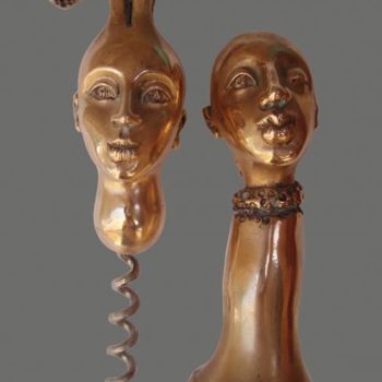 Sculpture intitulée "MmeMr." par Sak, Œuvre d'art originale