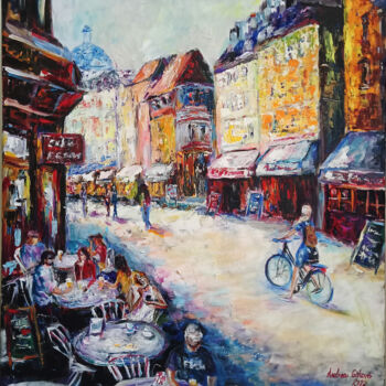 "Summer shopping str…" başlıklı Tablo Andrea Gakova tarafından, Orijinal sanat, Petrol