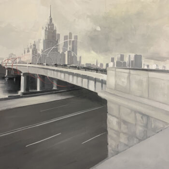 Painting titled ""Ordinary city" (20…" by Alexandra Kokina, Original Artwork, Tempera