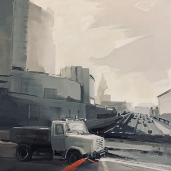 Ζωγραφική με τίτλο ""Clean city" (2022)…" από Alexandra Kokina, Αυθεντικά έργα τέχνης, Τέμπερα