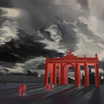 Painting titled ""Back to the future…" by Alexandra Kokina, Original Artwork, Tempera