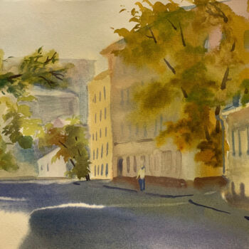 Drawing titled ""Summer in the city…" by Alexandra Kokina, Original Artwork, Watercolor