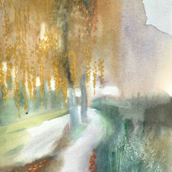 Drawing titled ""The leaves"  52x38…" by Alexandra Kokina, Original Artwork, Watercolor