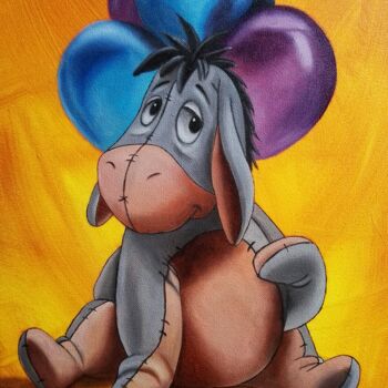 Painting titled "Mascotte peinture a…" by Steivan Loundou, Original Artwork, Oil Mounted on Wood Stretcher frame