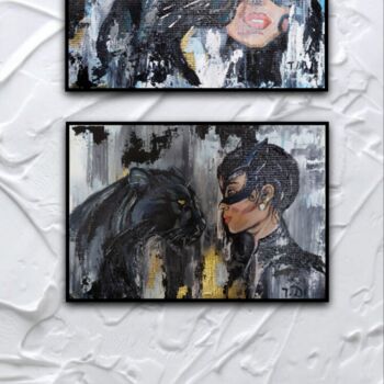 Schilderij getiteld "reflection" door Dina Telesheva, Origineel Kunstwerk, Acryl Gemonteerd op Karton