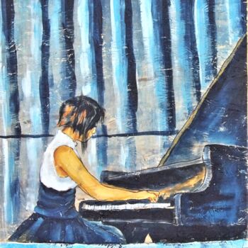 Pintura intitulada "Pianist" por Timothy Seery, Obras de arte originais, Acrílico