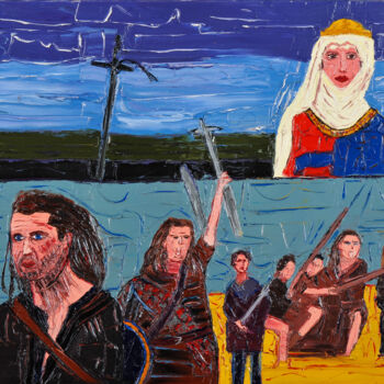 Malerei mit dem Titel "bravegheart" von Frederic Servian, Original-Kunstwerk, Öl