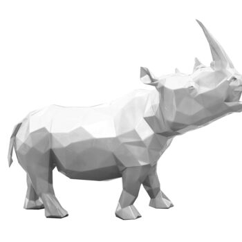 雕塑 标题为“White Rhinoceros” 由Richard Orlinski, 原创艺术品, 树脂