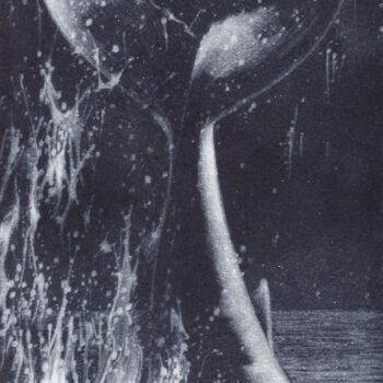Gravures & estampes intitulée ""LE" poisson des me…" par Dominique Keruzec (Maho), Œuvre d'art originale, Gravure