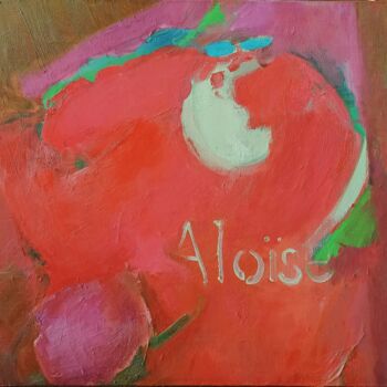 「Aloise」というタイトルの絵画 Katrin Rymshaによって, オリジナルのアートワーク, オイル ウッドパネルにマウント
