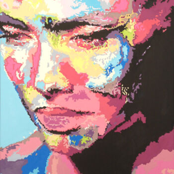 Painting titled "J’espère que tu éta…" by Hans Veltman, Original Artwork, Oil Mounted on Wood Stretcher frame