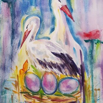 ""Symbols of happine…" başlıklı Tablo Alexandra Lebedenkova tarafından, Orijinal sanat, Suluboya