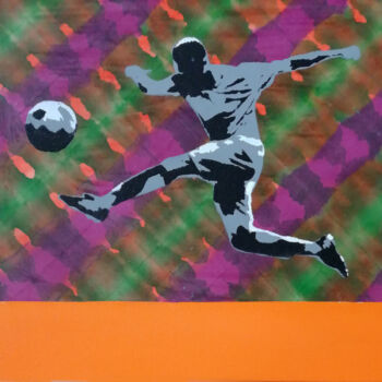 Painting titled "Droit au But! 4" by Elke Thiébaut, Original Artwork, Acrylic