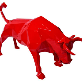 雕塑 标题为“Red bull” 由Richard Orlinski, 原创艺术品, 树脂