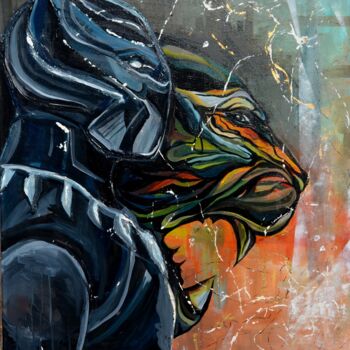 Pintura titulada "Black panter" por Dina Telesheva, Obra de arte original, Acrílico Montado en Bastidor de camilla de madera
