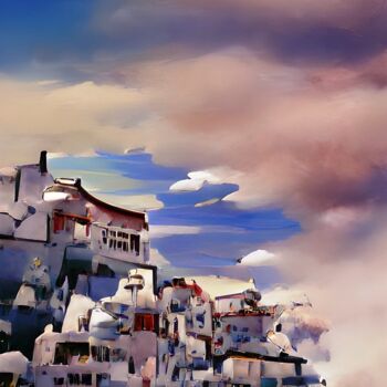 Arts numériques intitulée "WHITE TOWN 4" par Mahesh Tolani, Œuvre d'art originale, Peinture numérique