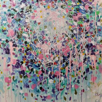 Painting titled "Garden of Eden" by Aliaksandra Tsesarskaya, Original Artwork, Acrylic Mounted on Wood Stretcher frame