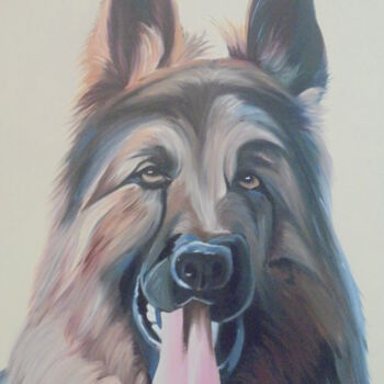 「German Sheppard」というタイトルの絵画 Liubov Aristovaによって, オリジナルのアートワーク, オイル