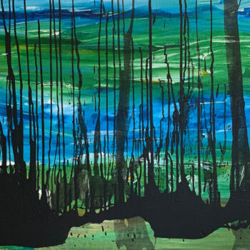 Pintura titulada "Black Rain 1986" por Lora Pavlova, Obra de arte original, Acrílico