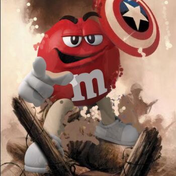 Digital Arts titled "m§m's captain améri…" by Dominique Kleiner, Original Artwork, Digital Painting