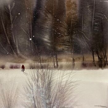 Drawing titled "The day before" by Alexandra Kokina, Original Artwork, Watercolor